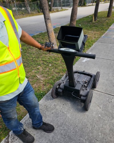 Ground penetrating radar (GPR) equipment used to locate underground utilities before excavation and directional drilling projects.