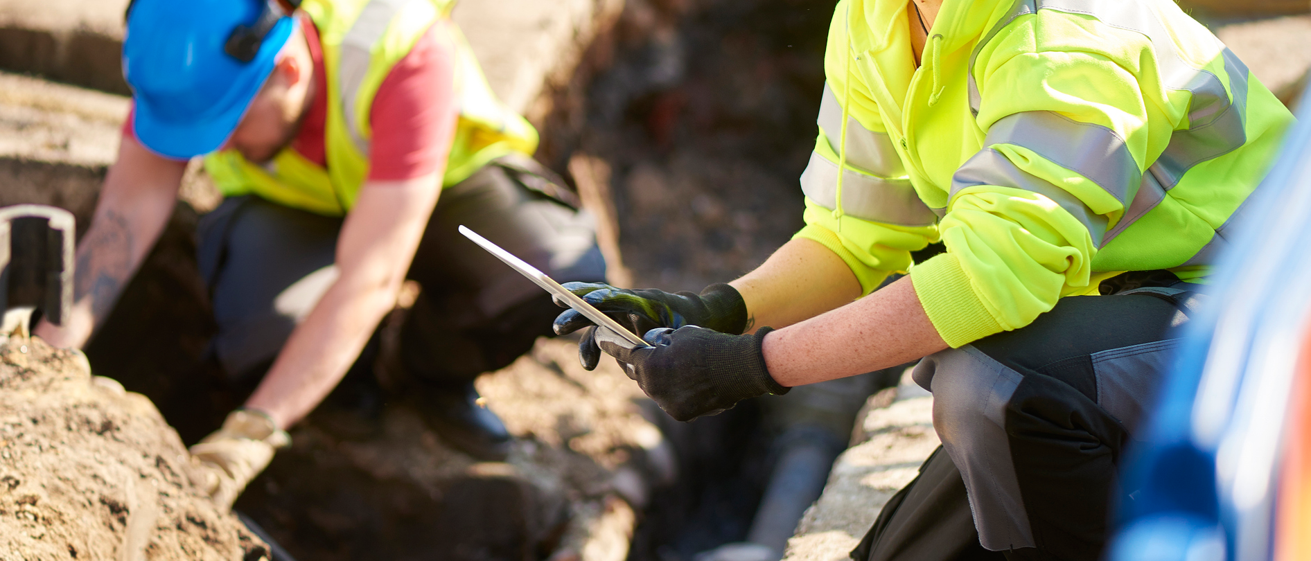 Underground utility workers